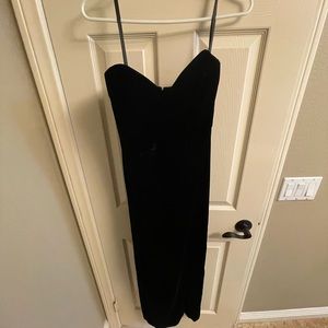 Black velvet spaghetti strap maxi dress